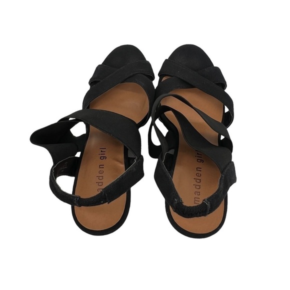 Madden Girl Black Purple Cappe Slingback Platform Wedge Sandals Size 7 Women’s - Picture 5 of 10